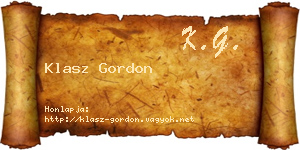 Klasz Gordon névjegykártya